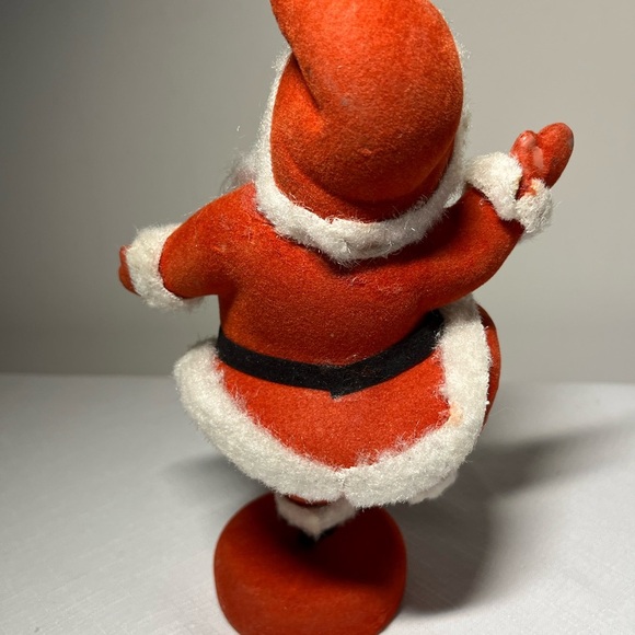 Vintage Flocked Santa Claus Figurine. Dancing. Fun. Festive. Collectible - Picture 4 of 7
